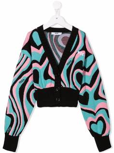 MSGM Kids кардиган с принтом