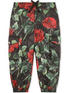 Dolce & Gabbana Kids стеганые брюки карго с принтом