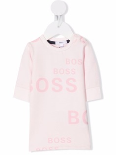BOSS Kidswear платье-свитер с логотипом