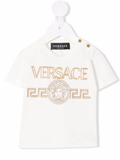 Versace Kids футболка с тисненым логотипом