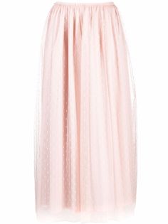 RED Valentino юбка миди с тюлем пуэн-деспри