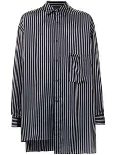 Yohji Yamamoto полосатая рубашка асимметричного кроя