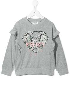 Kenzo Kids толстовка с вышитым логотипом и оборками