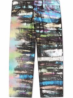 Dolce & Gabbana Kids прямые джинсы с эффектом разбрызганной краски