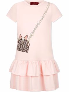 Aigner Kids платье-футболка с принтом