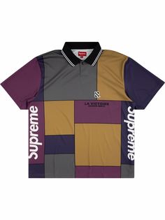 Supreme рубашка поло в стиле колор-блок