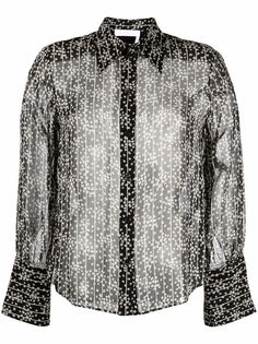 Chloé полосатая рубашка с цветочным принтом Chloe