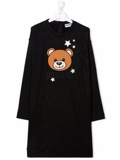 Moschino Kids платье-футболка с принтом Teddy Bear