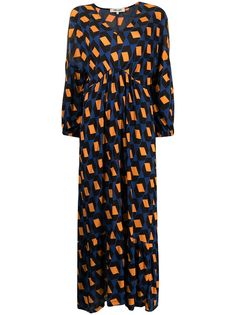 Desmond & Dempsey платье макси Ebony с геометричным принтом