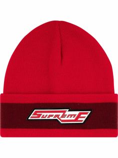 Supreme шапка бини с нашивкой-логотипом