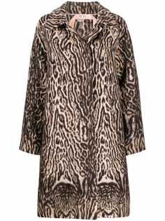 Nº21 однобортное пальто с леопардовым принтом