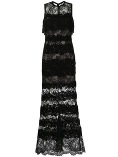 Elie Saab платье без рукавов с кружевными вставками