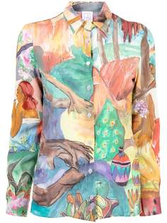 Stella Jean шелковая рубашка с принтом