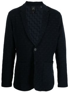Armani Exchange однобортный пиджак с геометричным узором