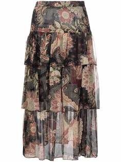 TWINSET ярусная юбка с цветочным принтом