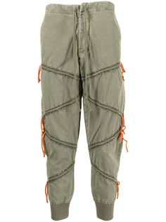 Greg Lauren укороченные брюки с контрастными швами