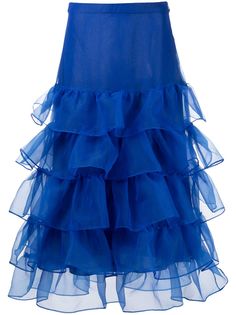 Cynthia Rowley юбка миди с оборками