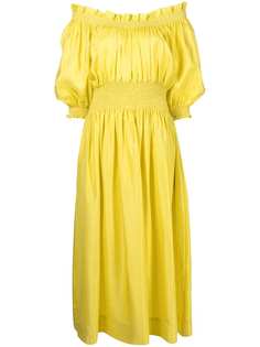 Cynthia Rowley шелковое платье с открытыми плечами