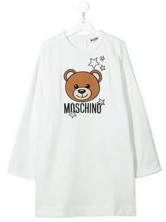 Moschino Kids платье-футболка с принтом Teddy Bear