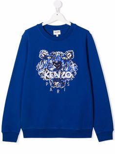 Kenzo Kids толстовка с вышивкой Tiger