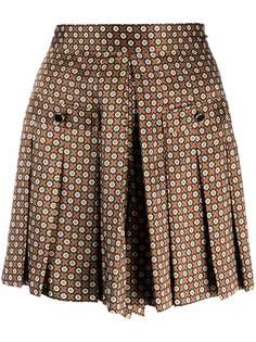 SANDRO плиссированная юбка мини с геометричным принтом