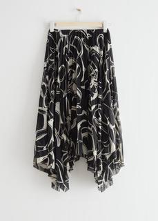 Плиссированная юбка миди с асимметричным подолом & Other Stories