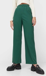 Stradivarius Брюки С Широкими Штанинами Зеленый 32