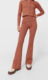 Stradivarius Расклешенные Брюки С Узором “Зигзаг” Пурпурный L