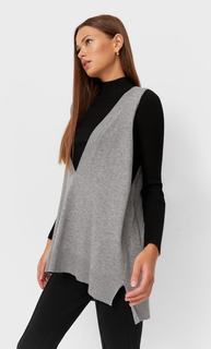 Stradivarius Жилет Оверсайз С V-Образным Вырезом Серый Средний Xs