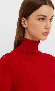 Stradivarius Свитер С Высоким Воротником Красный Xs