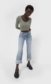 Stradivarius Бесшовный Балетный Кардиган Хаки Xs