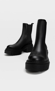 Stradivarius Ботильоны С Эластичной Вставкой На Рифленой Подошве Черный 37