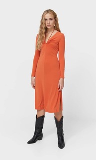 Stradivarius Платье Миди С Вырезами Multicolor S
