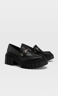 Stradivarius Лоферы С Пряжкой Черный 39