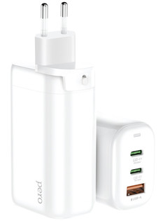 Зарядное устройство Pero TC06 GaN 1xUSB-A QC + 2xPD 65W TC06WH ПЕРО