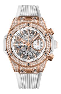 Часы big bang unico king gold white pavé Hublot