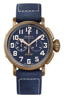 Часы pilot type 20 chronograph extra special bronze blue Zenith