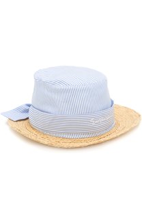 Шляпа из рафии с текстильной отделкой с бантом Armani Junior