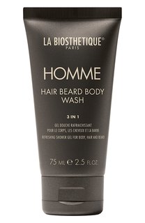 Очищающий, увлажняющий и освежающий гель для тела, волос и бороды (75ml) La Biosthetique