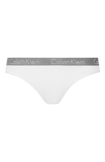 Хлопковые стринги с логотипом бренда Calvin Klein
