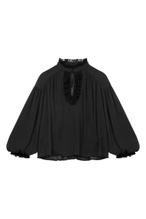 Черная блузка с кружевной отделкой Maje