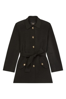 Черное полупальто из шерсти Maje