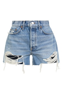 Синие шорты из денима с разрезами Re/Done