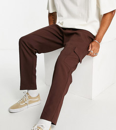 Коричневые строгие брюки с карманами карго COLLUSION-Коричневый цвет