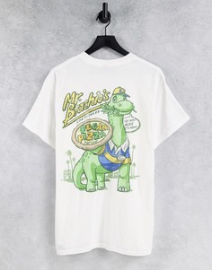 Белая футболка с принтом mr brachios vegan pizza Vintage Supply-Белый