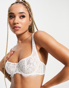 Белый кружевной бюстгальтер без уплотнителя с квадратным вырезом Hunkemoller Leyla