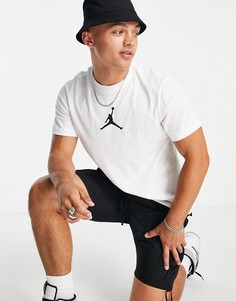 Белая футболка с логотипом по центру Nike Jordan Jumpman-Белый
