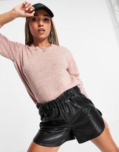 Розовый джемпер с круглым вырезом NA-KD-Серый