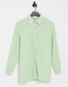 Зеленая oversized-рубашка в клетку Urban Threads-Многоцветный