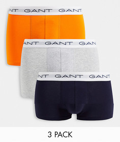 Набор из 3 пар боксеров-брифов темно-синего, оранжевого и серого цветов с логотипом на поясе GANT-Multi